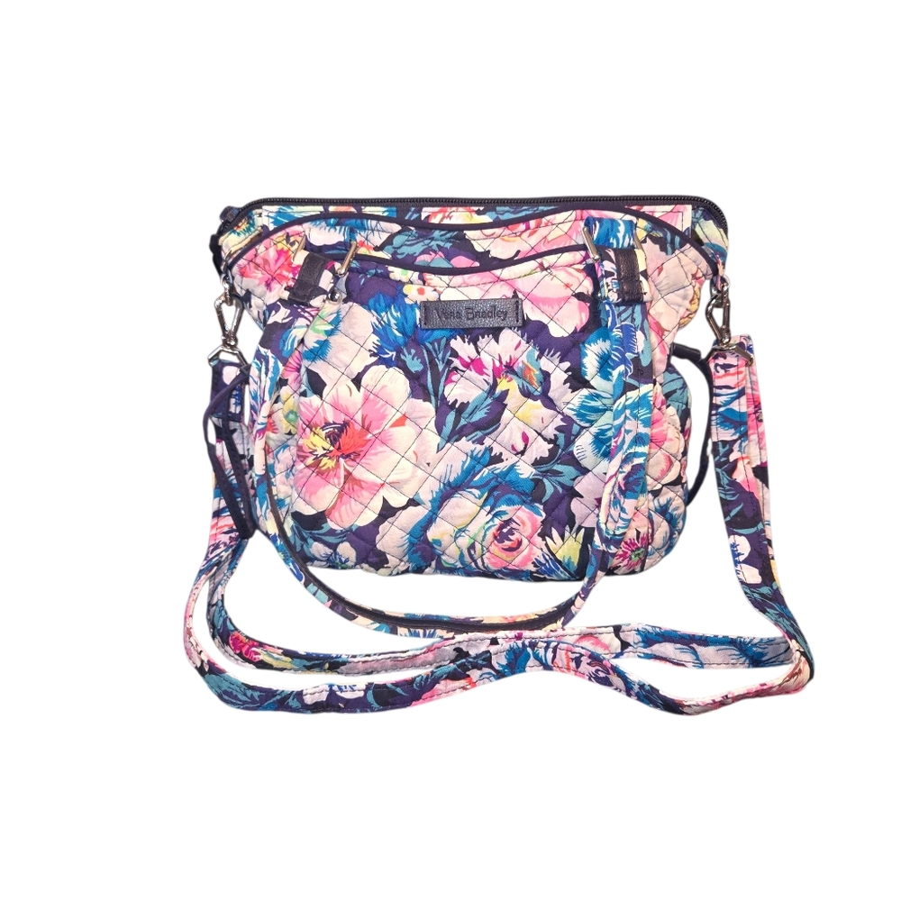 Vera Bradley Garden Grove Multi Floral‎ Iconic Mini Glenna Satchel 8"X6.25"X3.5"